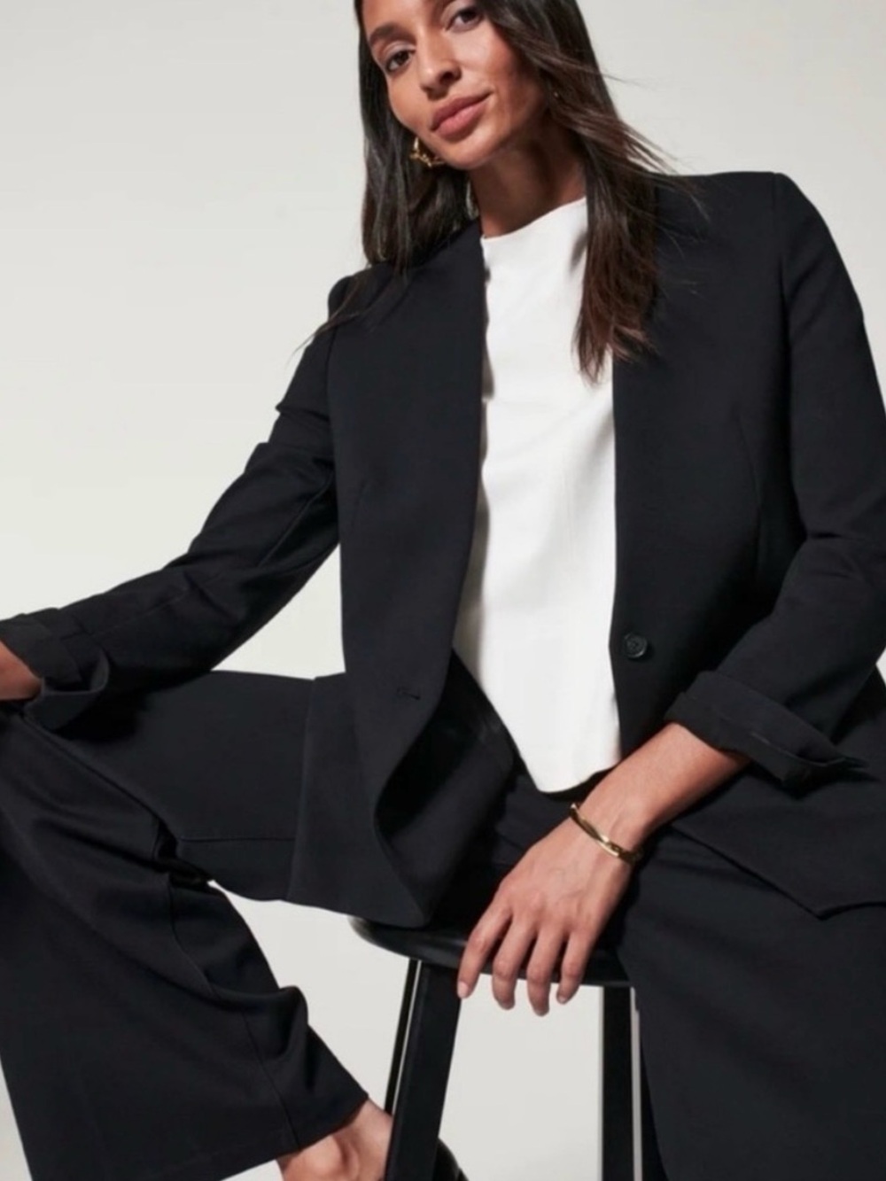 Spanx‎ The Perfect Collarless Blazer Classic Black 20384R in Black.
